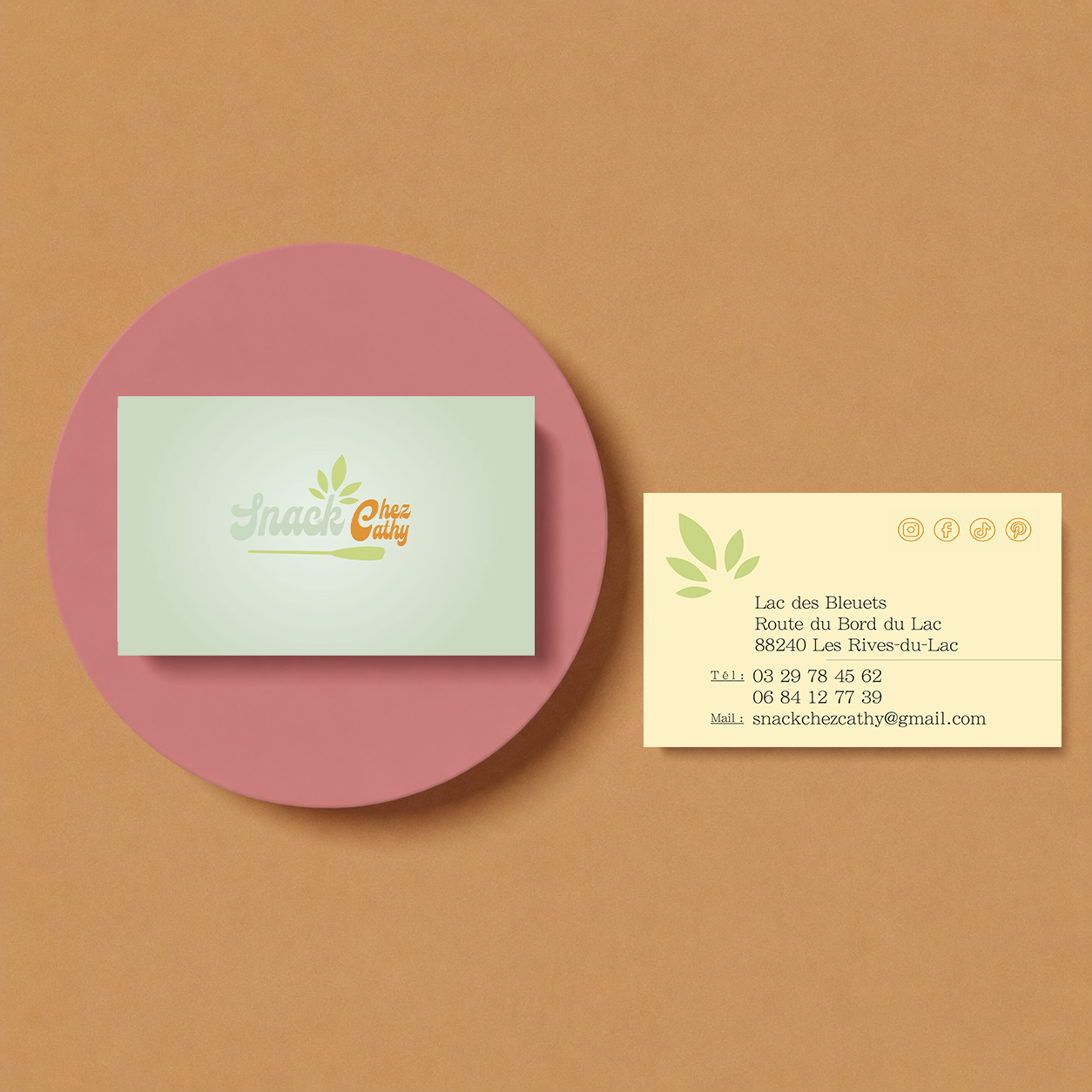 mockup carte de visite snack bar